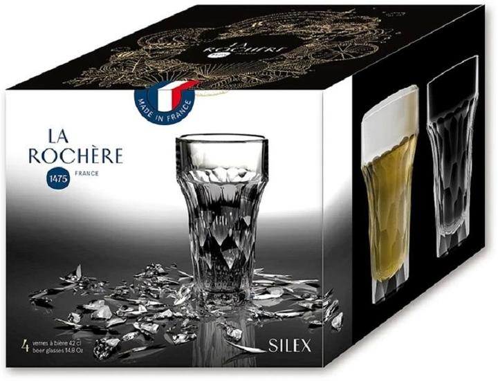 Image du produit La Rochère Verre à bière Silex 430 ml, 4 pièces, Transparent (0.43 l, 4 x)
