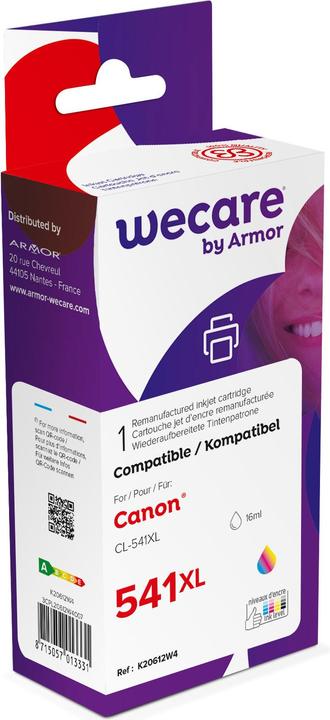 Produktbild Wecare Tinte XL rebuilt color CL-541XLC zu Canon PIXMA MG2150 16ml (M, BK, C, Y)