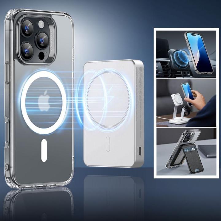 Actual product image ESR Classic Hybrid Halolock MagSafe Case + Tempered Glass for iPhone 16 Pro - Semi-Transparent (Apple iPhone 16 Pro)