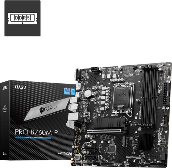 Immagine prodotto MSI PRO B760M-P (LGA 1700, Intel B760, mATX)