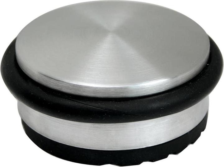 Süd-Metall Türstopper Edelstahlfarbig mit Gummiring (Ø 8 cm)