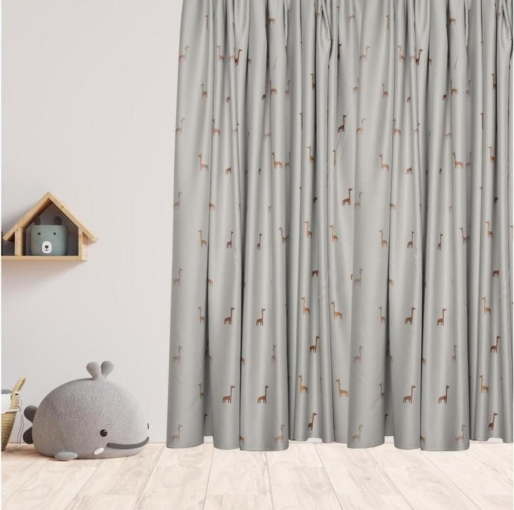 Kindervorhang.ch Tenda oscurante Sierra con nastro plissettato 140 cm x 260 cm (140 x 260 cm)