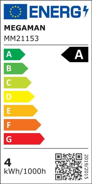 Energie-Label Megaman LED-Bulb 4W/827 840lm MM21153 A60 Filament E27 50000h EEK A (E27, 4 W, 840 lm, 1 x, A)