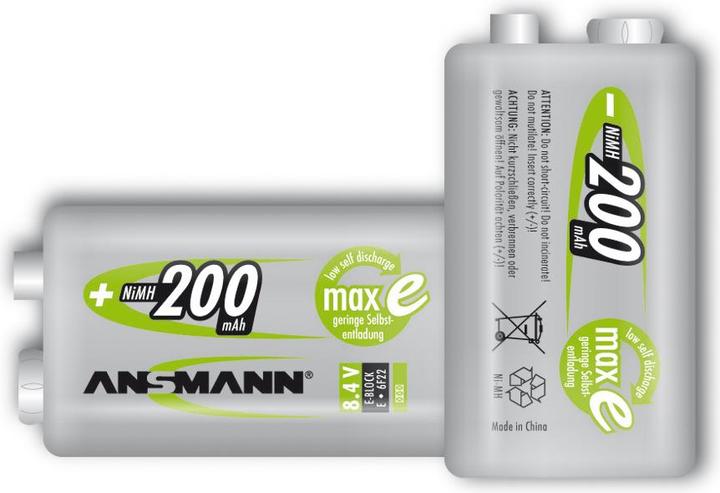 Ansmann maxE - Batterie 9V - NiMH - (wiederaufladbar) (25 Stk., 9V Block, 200 mAh, Akku)