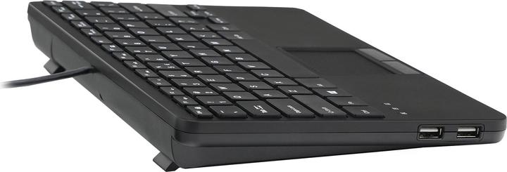 Immagine prodotto Perixx PERIBOARD-525 IT B, tastiera mini USB cablata con touchpad, tasti a forbice, 2 porte USB integrate (DE, Cablato)