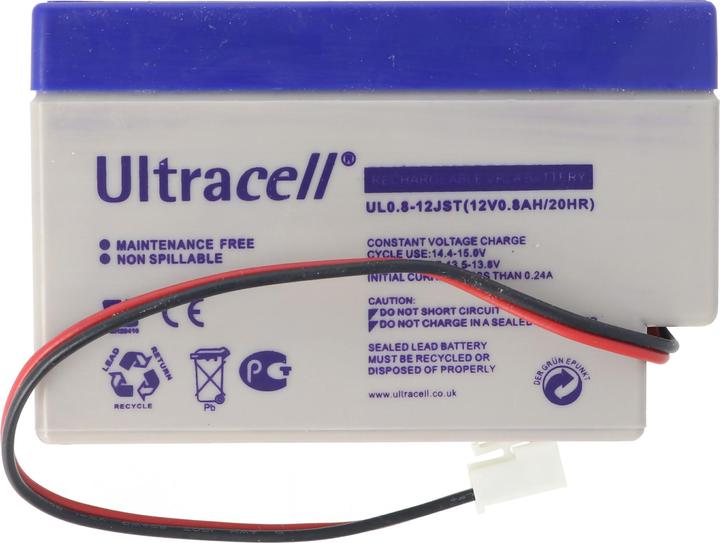 Image du produit Ultracell UL0.8-12S Batterie au plomb 12 volts 0,8Ah avec câble et prise JST (veuillez impérativement (12 V, 0.80 Ah)