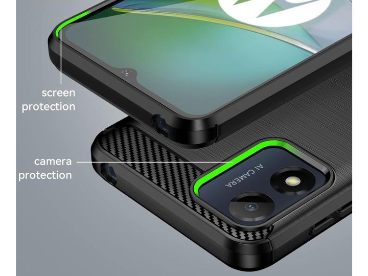 Produktbild Screenguard Motorola Moto E13 Hülle Carbon Brushed Soft TPU (Motorola Moto E13)