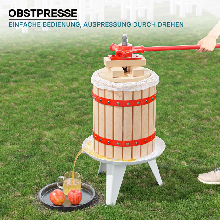 Produktbild Wiltec Obstpresse 18l mit 3x Presstuch Maischepresse Weinpresse Saftpresse