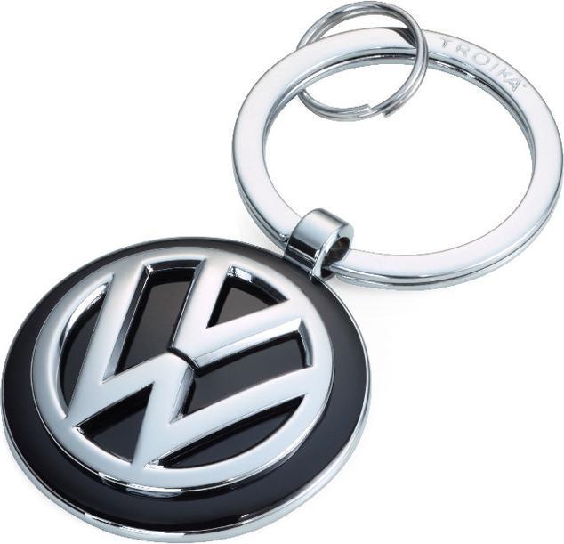 Troika VOLKSWAGEN KEYRIN Schlüsselanhänger VW-Logo rund, glänzend grau/schwarz