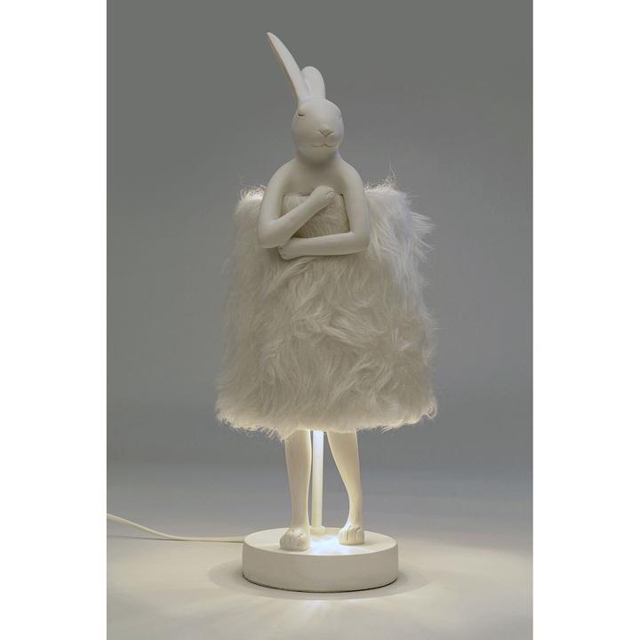 Image du produit Kare Design Lampe de table Animal Rabbit Fur blanc/argent 50cm (E14)