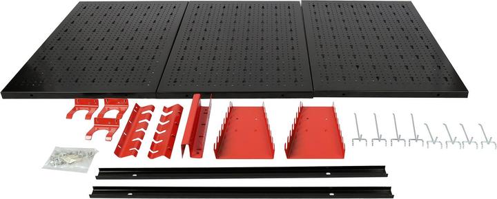 Actual product image Wiltec Tool Storage Racks 3 Perforated Panels with 17 Different Hooks, 120x60cm