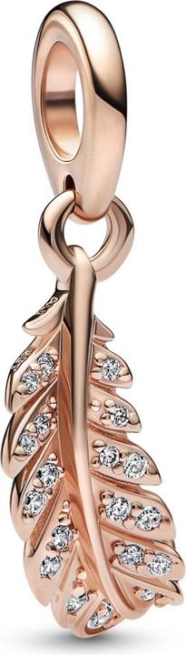 Pandora Schwebende Geschwungene Feder Charm (Metall rosévergoldet)