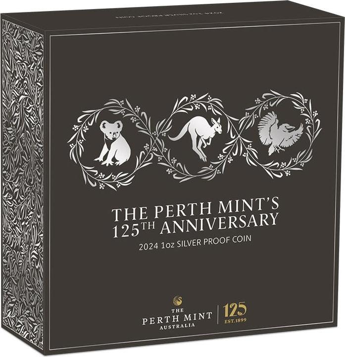 Image du produit The Perth Mint Argent 's 125th Anniversary 1 oz PP - 2024 (999.90, 2024)