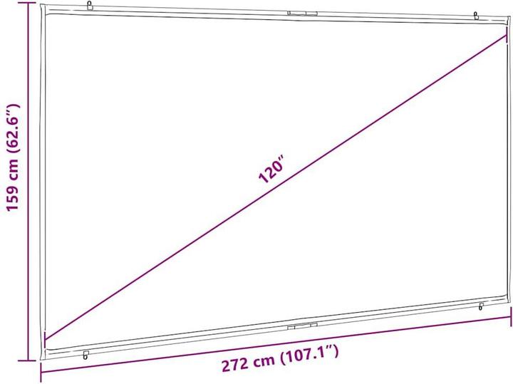 Immagine prodotto VidaXL Schermo proiettore a parete 120 pollici 16:9 Schermo di proiezione (120", 16:9)