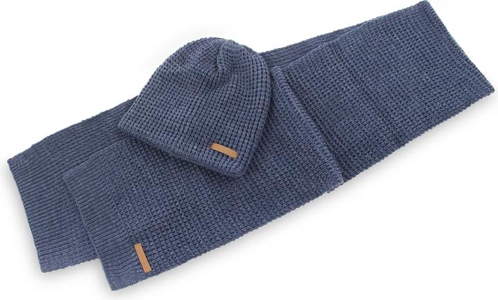 Image du produit Normani Ensemble d'hiver "Nampa" avec bonnet et écharpe Jeans chiné (Taille unique)