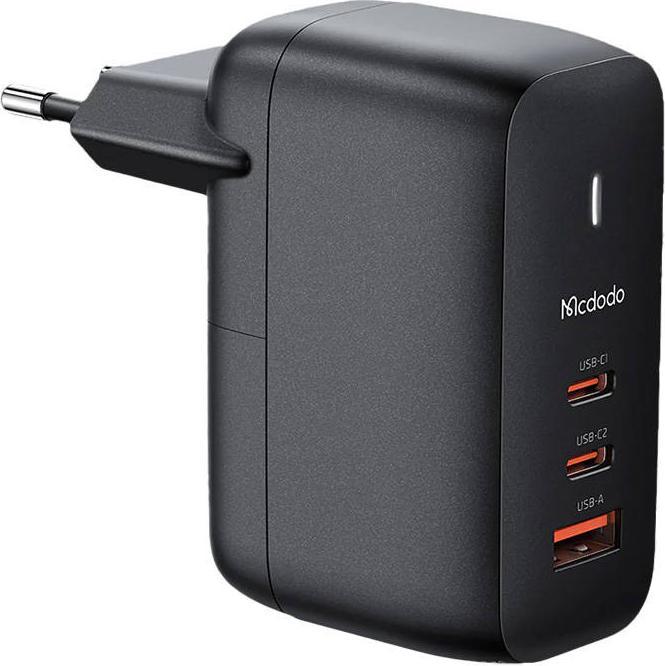 Actual product image Mcdodo Mini Charger 65W Type-C + USB - Reddot Winner 2021 - Black (65 W)