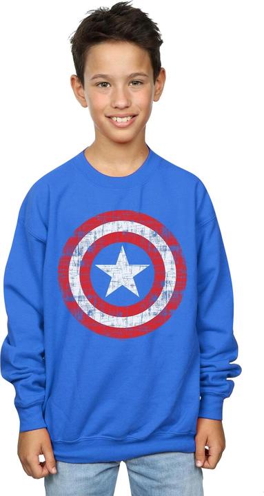 Actual product image Boys Avengers Captain America Scratched Shield Sweatshirt (152, 158)