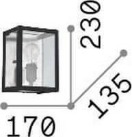 Produktbild Ideal lux IGOR Wandleuchte E27 dimmbar Schwarz 092836 (E27)