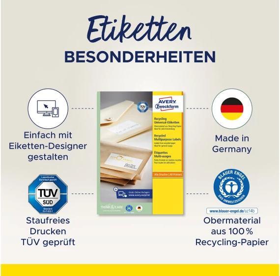 Produktbild Avery Recycling Universal-Etiketten