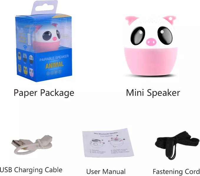 Actual product image PhoneLook Mini Speaker Speaker Lightweight Portable with Wireless Bluetooth in Animal Shape Panda Bear (2 h)