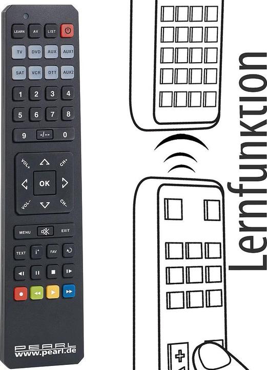 Produktbild Pearl 8in1-Universal-Fernbedienung (Universal Fernbedienung, Infrarot)