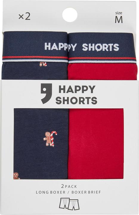 Actual product image Happy shorts Long Boxer XMAS Boxer Briefs (XL, pack of 2)