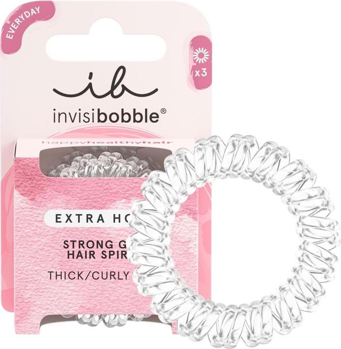 Actual product image Invisibobble Hair Tie Extra Hold crystal clear 3 pcs. (Hair tie)