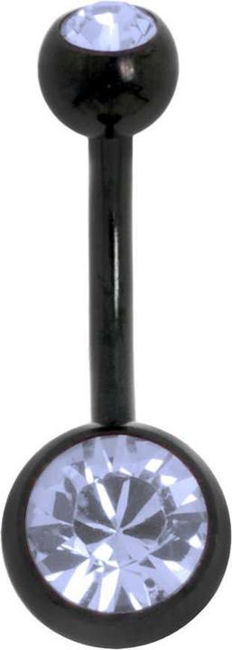 Bijouteria Bauchpiercing (Kristall, PVD Beschichtung (schwarz), Titan)