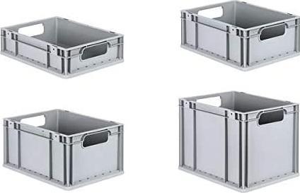 Produktbild Allit Aufbewahrungsbox ProfiPlus EuroEco O432, grau Eurobox aus PP, offene Griffe, widerstandsfähig geg... (30 x 40 x 32 cm)