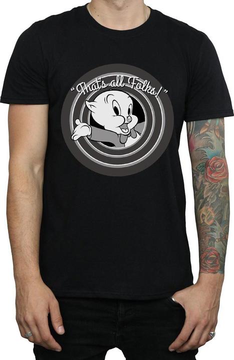 Immagine prodotto Looney Tunes Maglietta uomo That's All Folks Porky Pig in cotone (M)