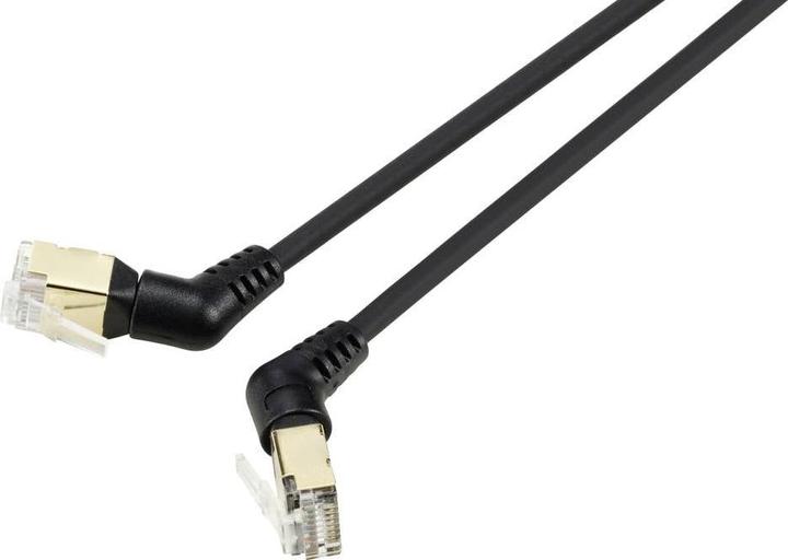 Actual product image Renkforce RF-6071556 RJ45 network cable, patch cable CAT 8.2 S/FTP 2.00 m black (S/FTP, CAT8.2, 2 m)