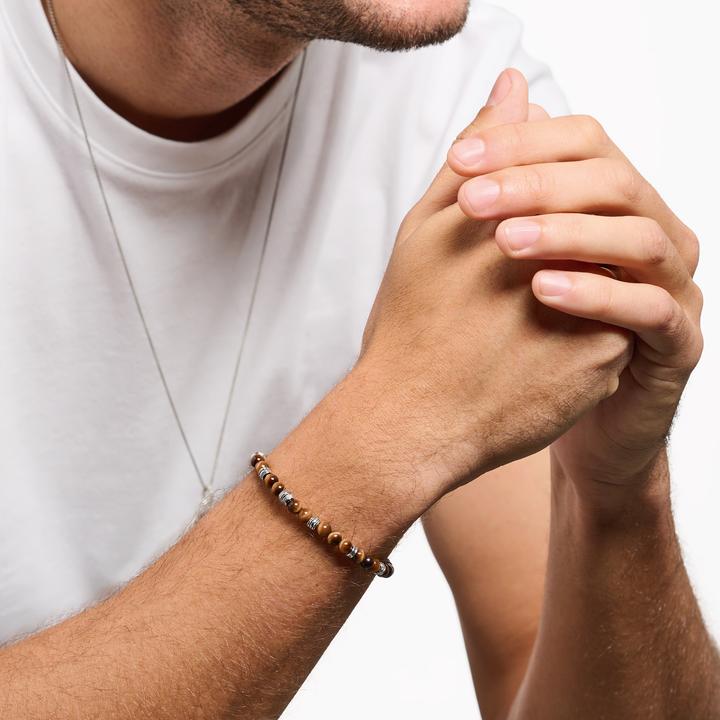 Immagine prodotto Thomas Sabo Bracciale talismano occhio di tigre (17 cm, Argento 925, Annerito)