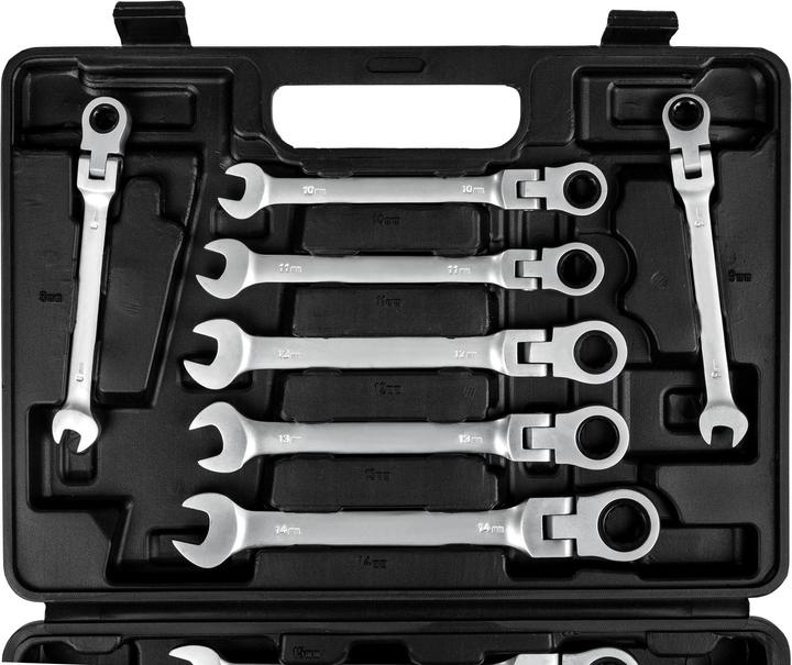 Produktbild tectake Ratschenschlüssel Set (8 mm, 9 mm, 10 mm, 11 mm, 12 mm, 13 mm, 14 mm, 15 mm, 16 mm, 17 mm, 19 mm, 22 mm)