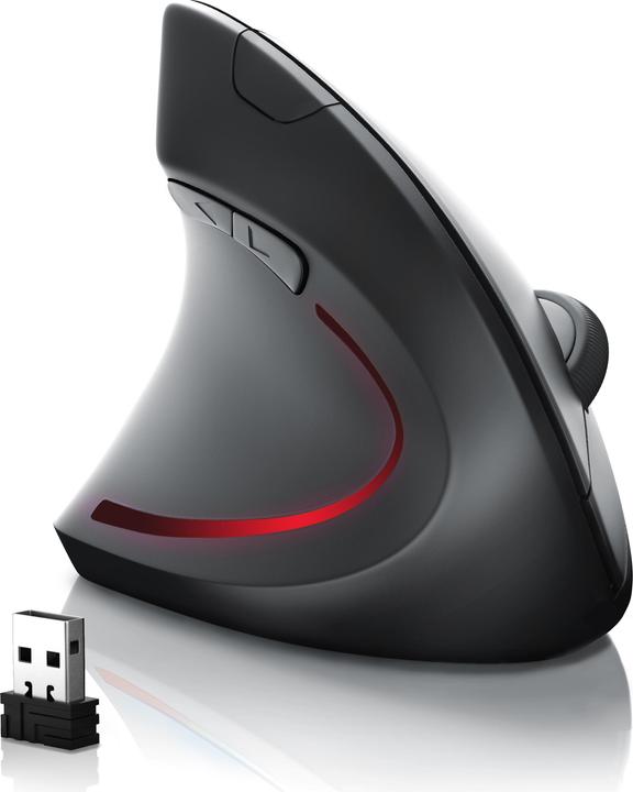 Produktbild CSL ergonomische Maus, Funk, optische Funk Linkshänder Vertikal Mouse, gegen Mausarm/Tennisarm (Kabellos)