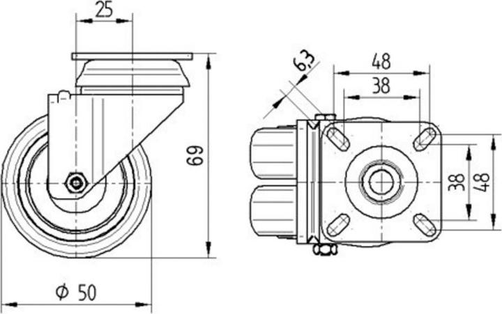 Actual product image Tente Double swivel castors