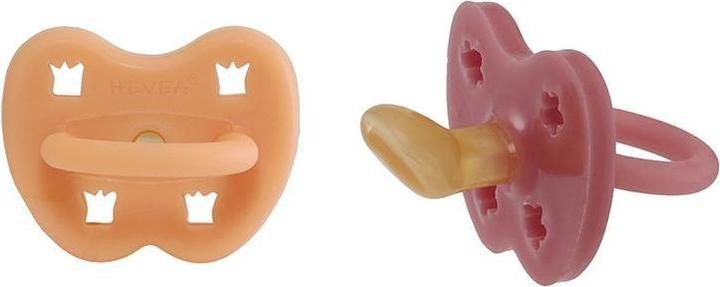 Actual product image Hevea 2-pack of natural rubber soothers, Apricot Crush & Berry Blush - orthodontic (from 3 months) (2 x)