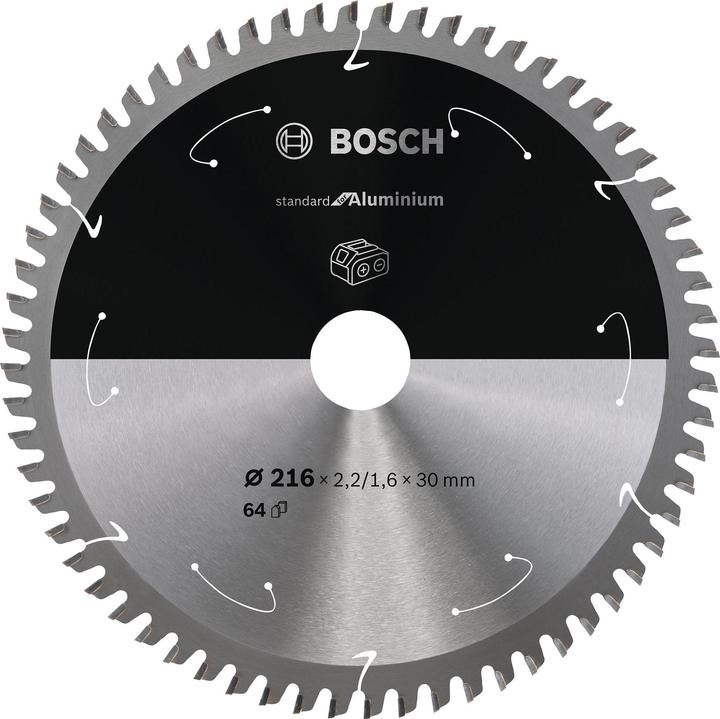 Bosch Professional Zubehör PRO Aluminium cordless Kreissägeblatt, 216 x 2,2 x 30 mm