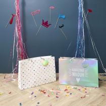 Immagine prodotto Party borsa regalo olografica 50x12x33, 2 pieghe assorti (Borsa da regalo)
