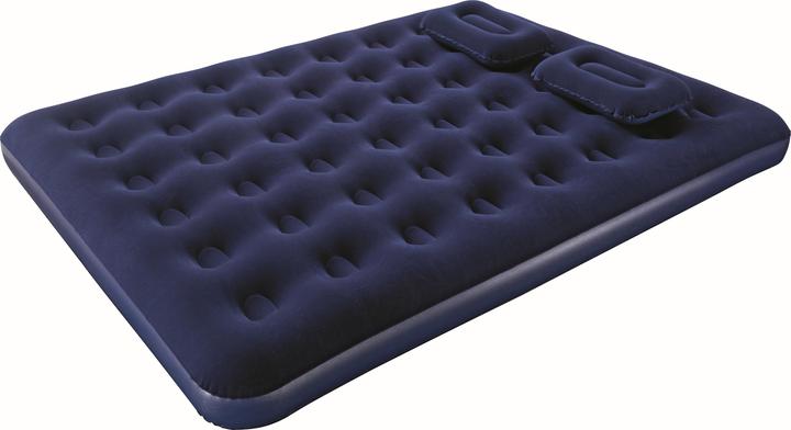 Actual product image Bestway inflatable mattress with pump and pillow, 203x152x22cm, suede
