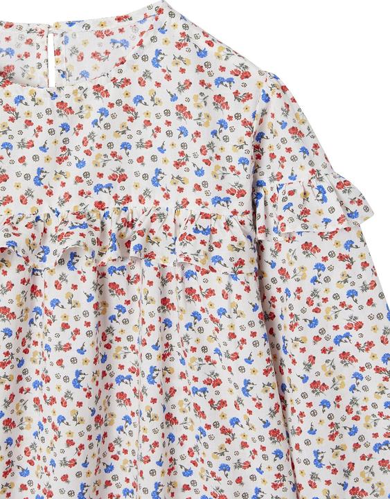 Produktbild Vertbaudet Geblümte Mädchen Volantbluse mit langen Ärmeln (158)
