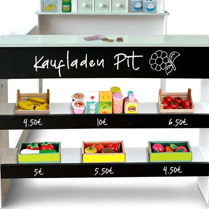 Image du produit Coemo Kaufladen Pit aus Holz mit Preisschildern
