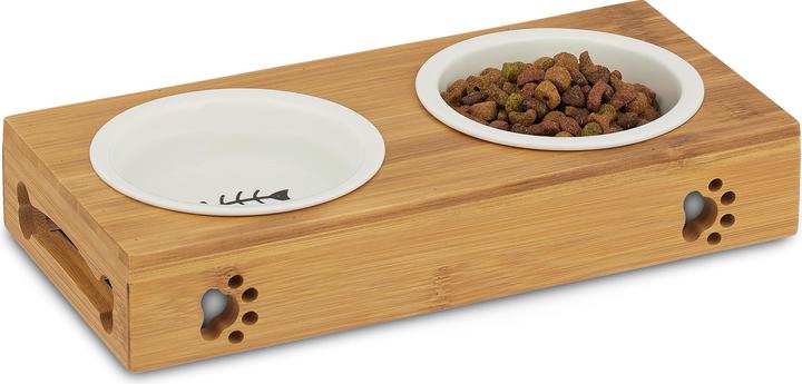 Image du produit Relaxdays Gamelle et bols, bois et céramique (0.18 l)