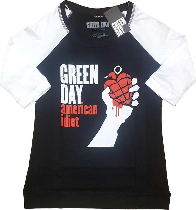 Green Day American Idiot (Nero, Bianco) Raglan (Donna) (3XL)