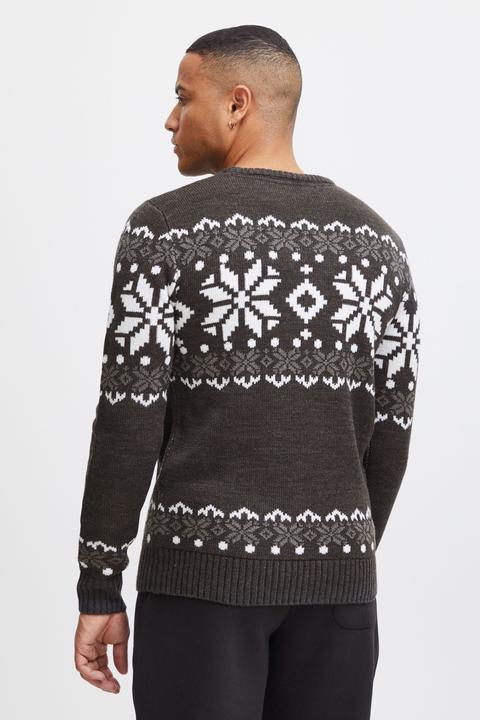 Image du produit Solid Norwig Pull En Grosse Maille Pull-Over Tricot Pour Homme Avec Encolure Rond (S)