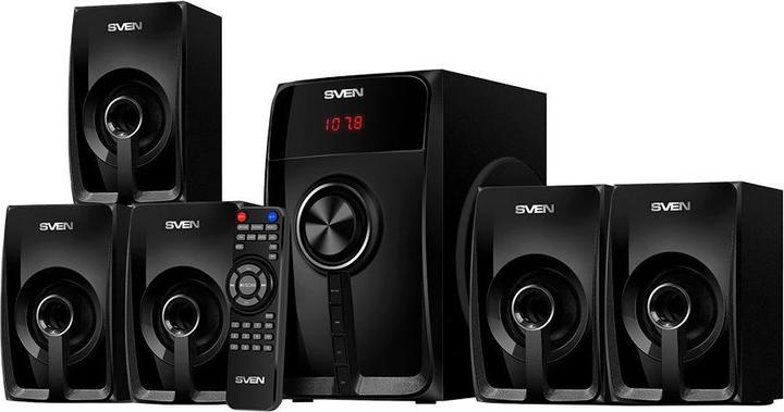 Immagine prodotto Sven Altoparlanti Bluetooth Altoparlanti HT-202, nero (100W, Bluetooth, FM, USB/SD, Display, unità RC)