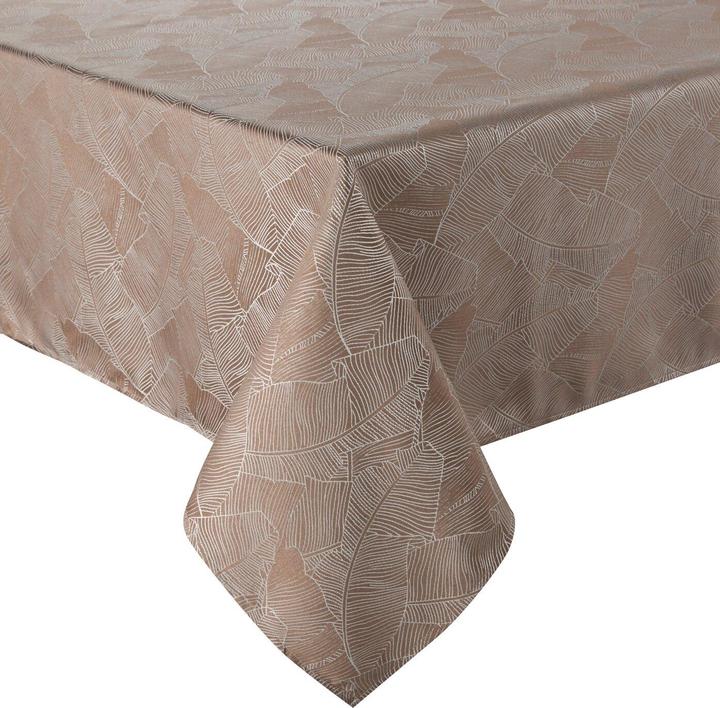 Actual product image Eurofirany ISLA tablecloth with banana leaf jacquard pattern, 140 x 180 cm (140 x 180 cm)