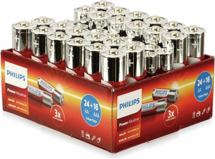 Image du produit Philips Power Alkaline Pack (40 pcs, AA, AAA)