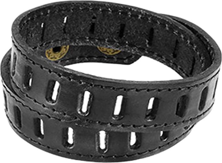 Image du produit Star Piercing Bracelet en cuir noir avec fente (Cuir, sans laiton)