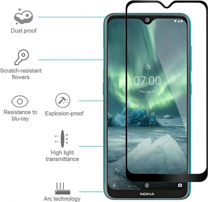 Actual product image Screenguard Nokia 7.2 Full Screen Protective Glass Film 2.5D 9H (1 Piece, Nokia 7.2)