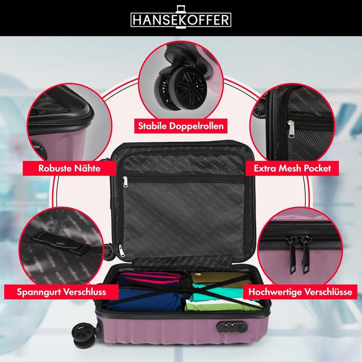 Produktbild Hansekoffer Hartschalenkoffer mit Rollen und Zahlenschloss (105 l, L (90 - 115l))